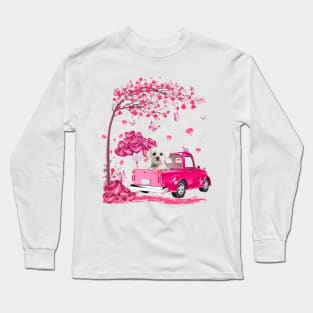 Valentine's Day Love Pickup Truck White Maltese Long Sleeve T-Shirt